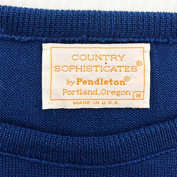 Pendleton Country Sophisticates Cotton Blue Lightweight Sweater Womens M - Picture 3 of 5